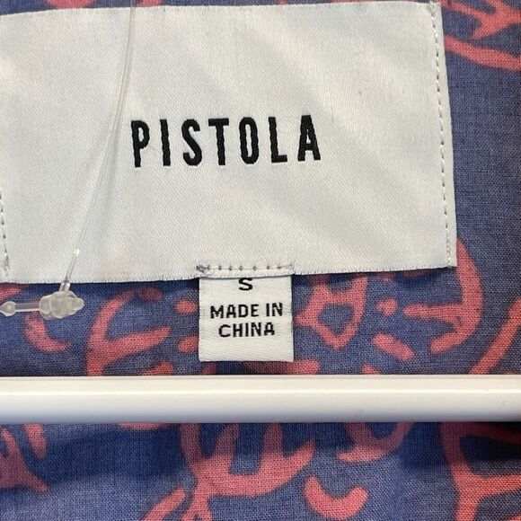 PISTOLA Cover-Up Dress Womens Small Blue Pink Floral Short Sleeve Tie Front NWOT - Picture 5 of 15